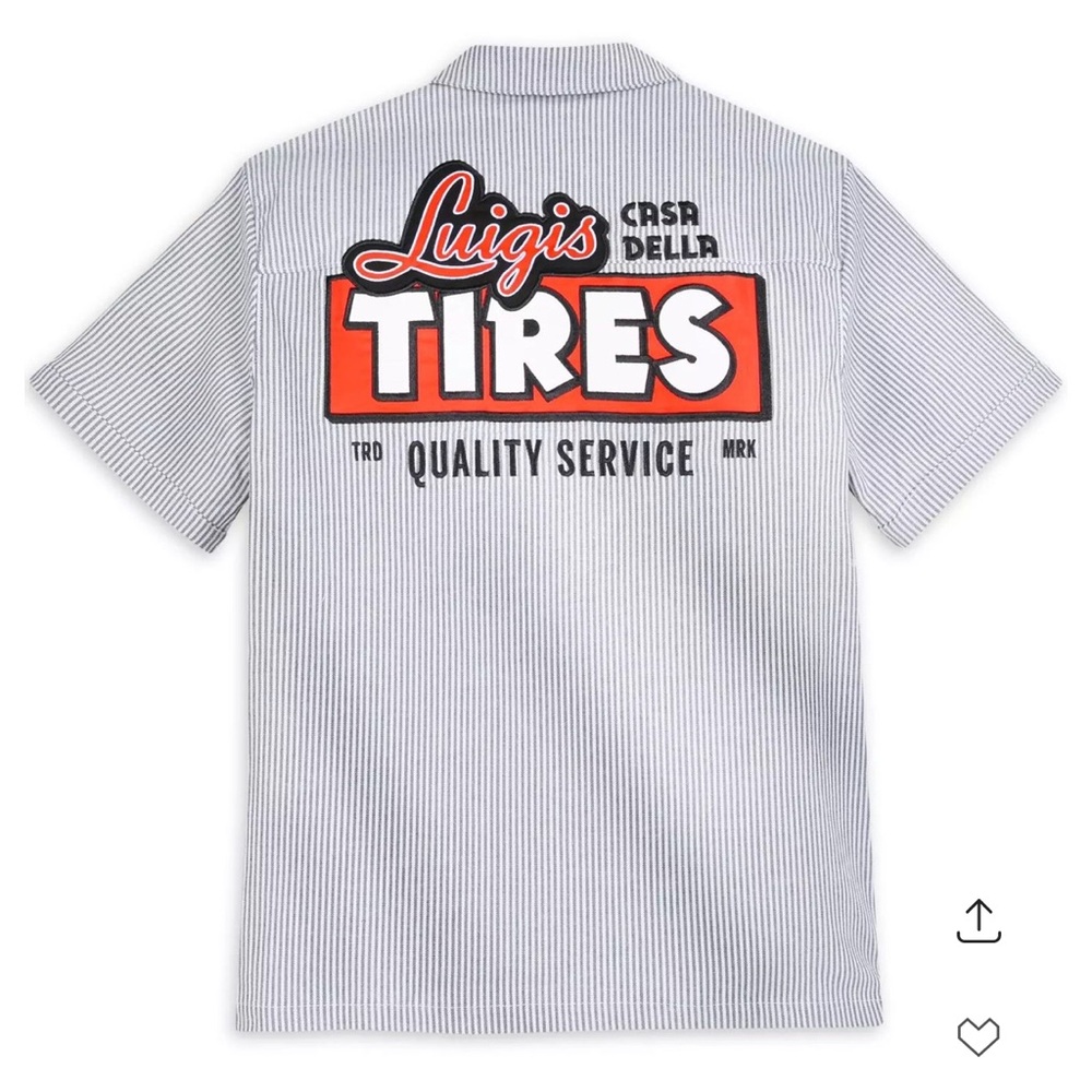 Disney Men's Gray Striped Button Down Shirt
